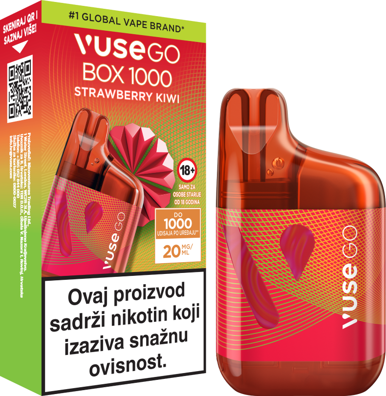 VUSE GO BOX 1000 - Strawberry Kiwi - Slika 2